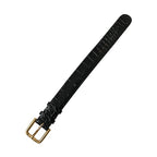 Dolce & Gabbana Black Textured Leather Gold Tone Metal Buckle Armband