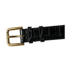 Dolce & Gabbana Black Textured Leather Gold Tone Metal Buckle Armband