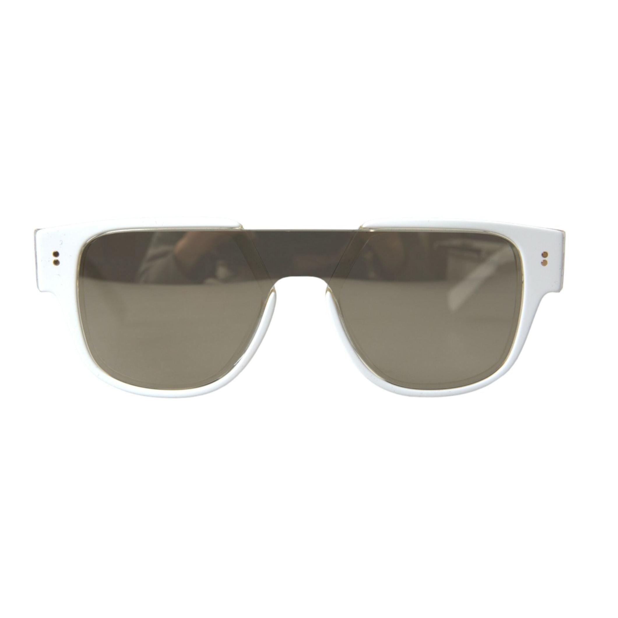 Dolce & Gabbana White Acetate Mirror Lenses DG4356 Sunglasses