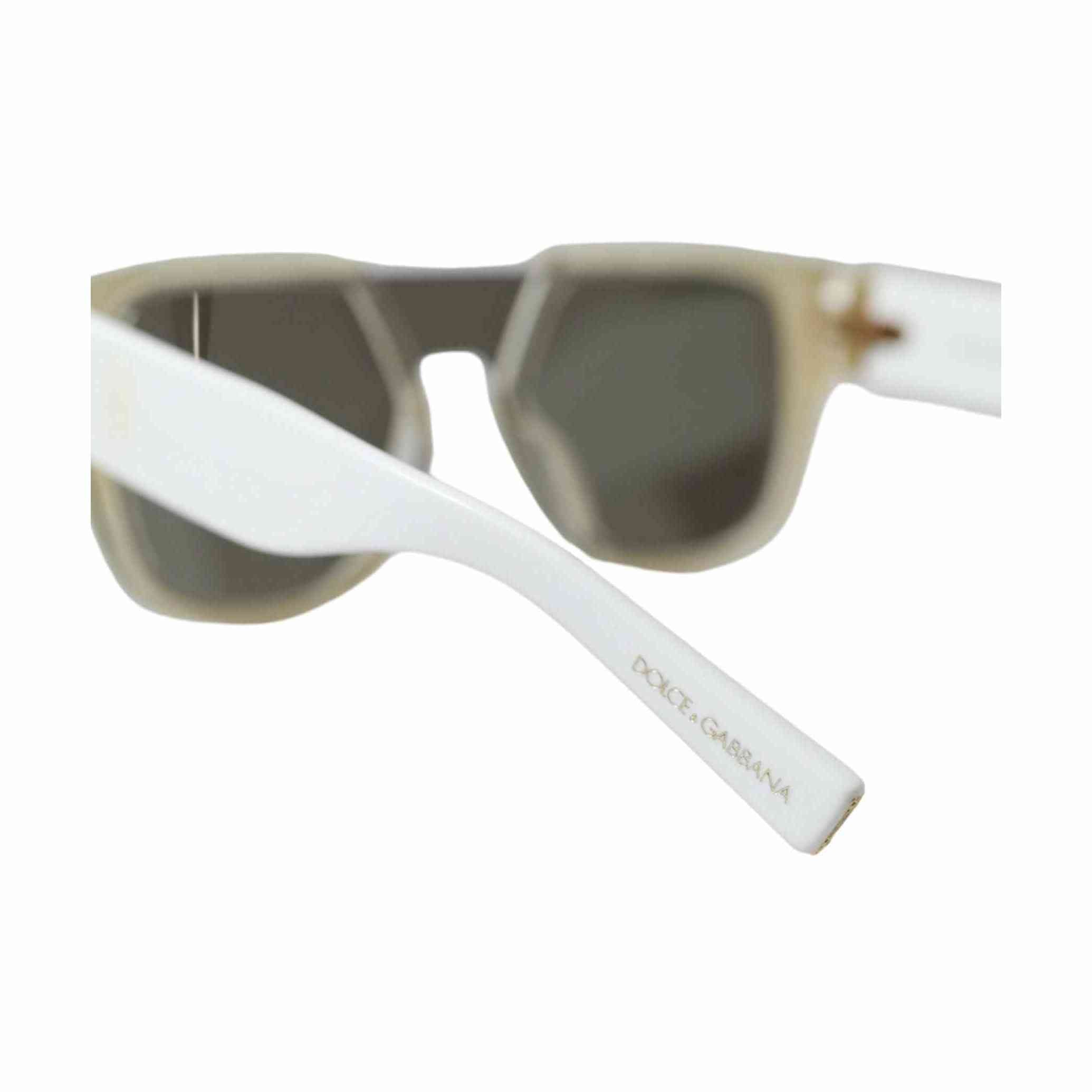 Dolce & Gabbana White Acetate Mirror Lenses DG4356 Sunglasses