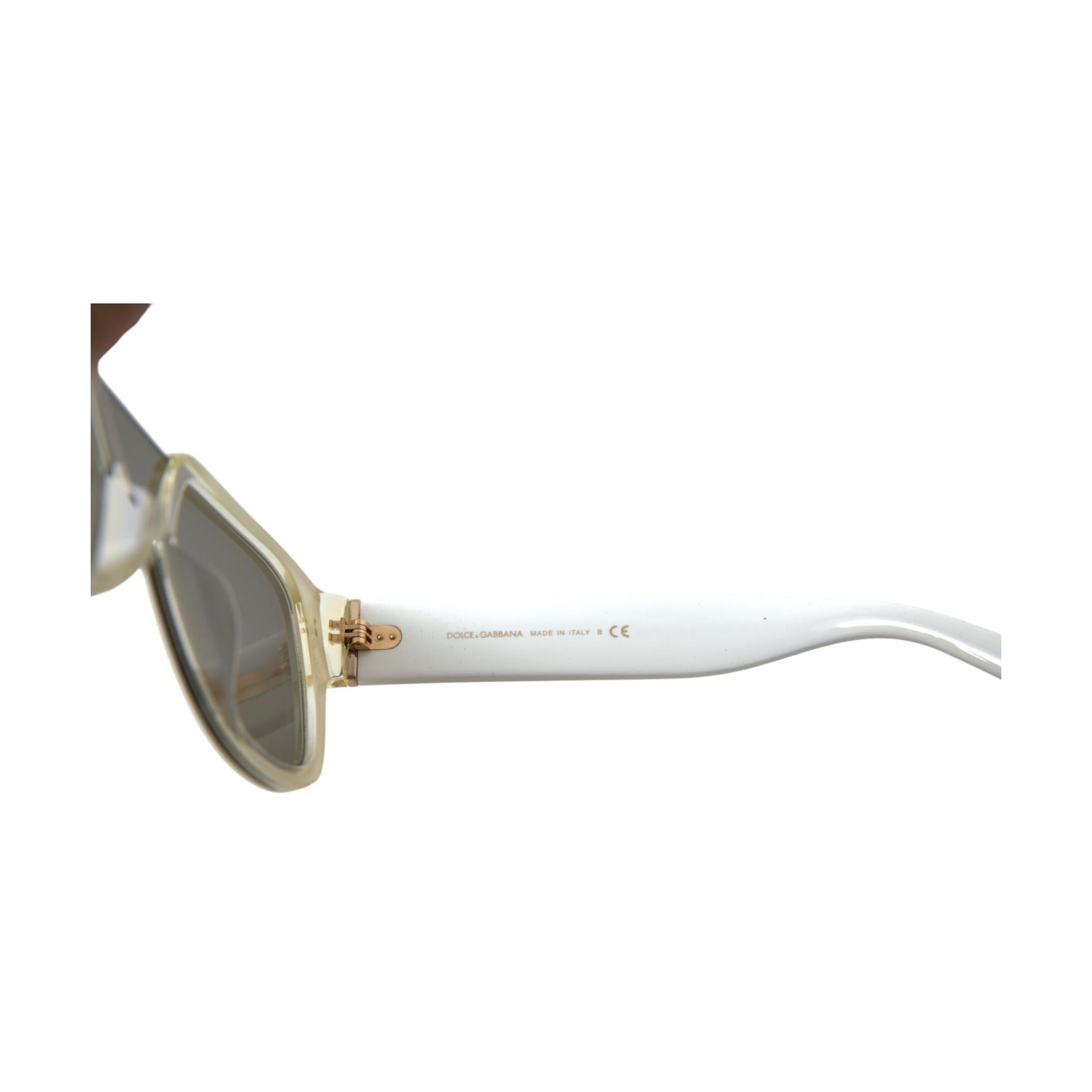 Dolce & Gabbana White Acetate Mirror Lenses DG4356 Sunglasses