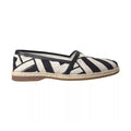 Black White Stripes Slip On Espadrille Shoes