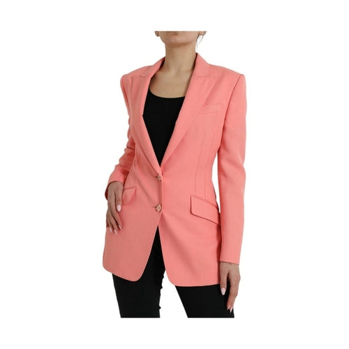 Dolce & Gabbana Pink Polyester Single Breasted Blazer Jacket