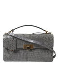 Balenciaga Gray Exotic Leather Medium Shoulder Hand Purse Bag