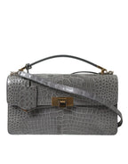 Balenciaga Gray Exotic Leather Medium Shoulder Hand Purse Bag
