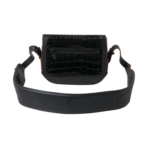 Balenciaga Black Exotic Leather Shoulder Crossbody Camera Bag