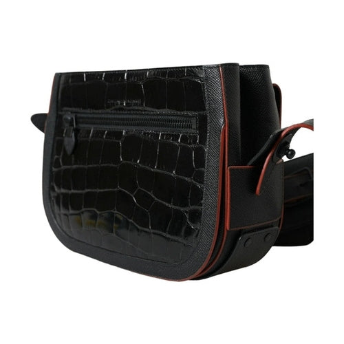 Balenciaga Black Exotic Leather Shoulder Crossbody Camera Bag