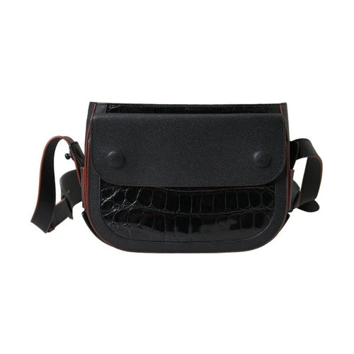 Balenciaga Black Exotic Leather Shoulder Crossbody Camera Bag