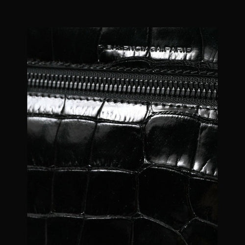Balenciaga Black Exotic Leather Shoulder Crossbody Camera Bag