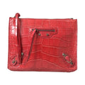 Balenciaga Red Exotic Skin Leather Classic Pouch Purse Wristlet Bag