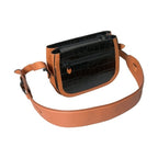 Balenciaga Black Brown Exotic Skin Leather Shoulder Camera Purse Bag