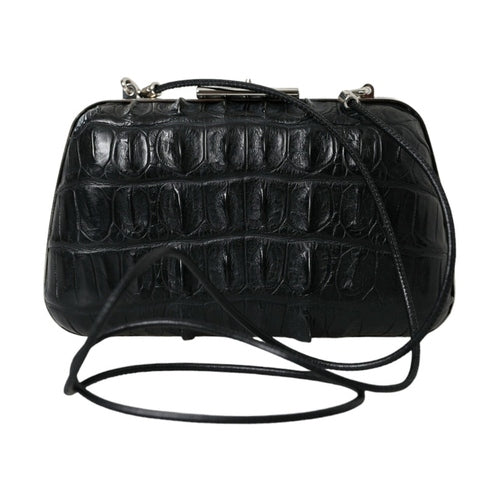 Balenciaga Black Exotic Skin Leather Shoulder Crossbody Box Clutch Bag