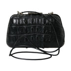 Balenciaga Black Exotic Skin Leather Shoulder Crossbody Box Clutch Bag