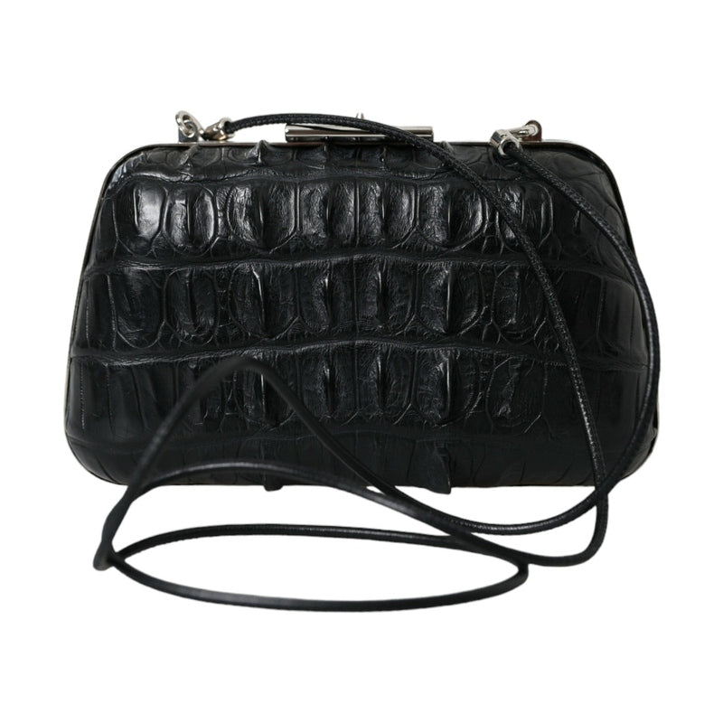 Balenciaga Black Exotic Skin Leather Shoulder Crossbody Box Clutch Bag
