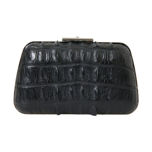 Balenciaga Black Exotic Skin Leather Shoulder Crossbody Box Clutch Bag