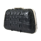 Balenciaga Black Exotic Skin Leather Shoulder Crossbody Box Clutch Bag