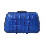 Balenciaga Blue Exotic Skin Leather Shoulder Crossbody Box Clutch Bag