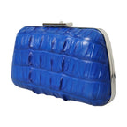 Balenciaga Blue Exotic Skin Leather Shoulder Crossbody Box Clutch Bag
