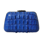 Balenciaga Blue Exotic Skin Leather Shoulder Crossbody Box Clutch Bag