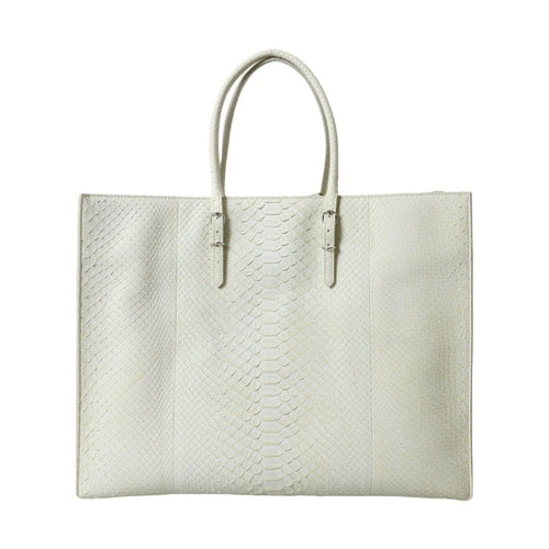 Balenciaga White Yellow Exotic Skin Leather Shopping Tote PAPIER Bag