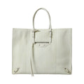 Balenciaga White Yellow Exotic Skin Leather Shopping Tote PAPIER Bag