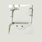 Balenciaga White Yellow Exotic Skin Leather Shopping Tote PAPIER Bag