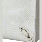 Balenciaga White Yellow Exotic Skin Leather Shopping Tote PAPIER Bag