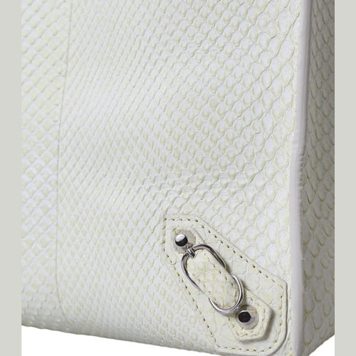 Balenciaga White Yellow Exotic Skin Leather Shopping Tote PAPIER Bag