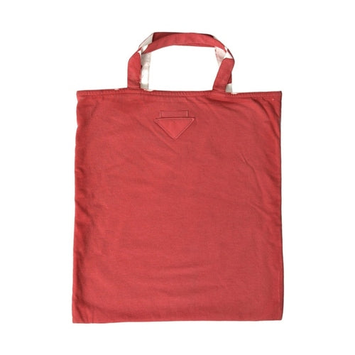 Prada Red Jersey Fabric Logo Shoulder Shopping Tote Bag