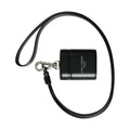 Dolce & Gabbana Black Leather Strap Silver Metal Logo Printed Airpods Case