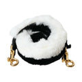 Dolce & Gabbana Black White Lapin Fur Accessory Shoulder Strap