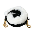Dolce & Gabbana Black White Lapin Fur Accessory Shoulder Strap