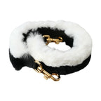 Dolce & Gabbana Black White Lapin Fur Accessory Shoulder Strap