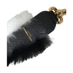 Dolce & Gabbana Black White Lapin Fur Accessory Shoulder Strap