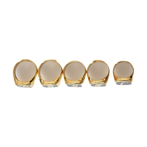 Dolce & Gabbana Gold Brass ROYAL Enamel Set of 5 Ring