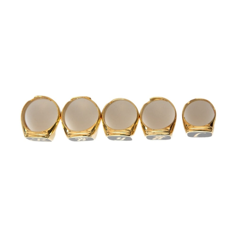 Dolce & Gabbana Gold Brass ROYAL Enamel Set of 5 Ring
