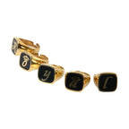 Dolce & Gabbana Gold Brass ROYAL Enamel Set of 5 Ring