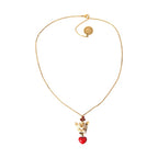 Dolce & Gabbana Gold Brass Chain Dog Heart Pendant Charm Necklace