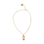 Dolce & Gabbana Gold Brass Chain Dog Heart Pendant Charm Necklace