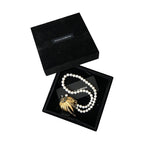 Dolce & Gabbana Gold Brass Crystal Pearl Tree Pendant Charm Necklace