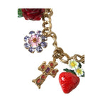 Dolce & Gabbana Gold Chain Rose Cross Strawberry Star Pendant Necklace