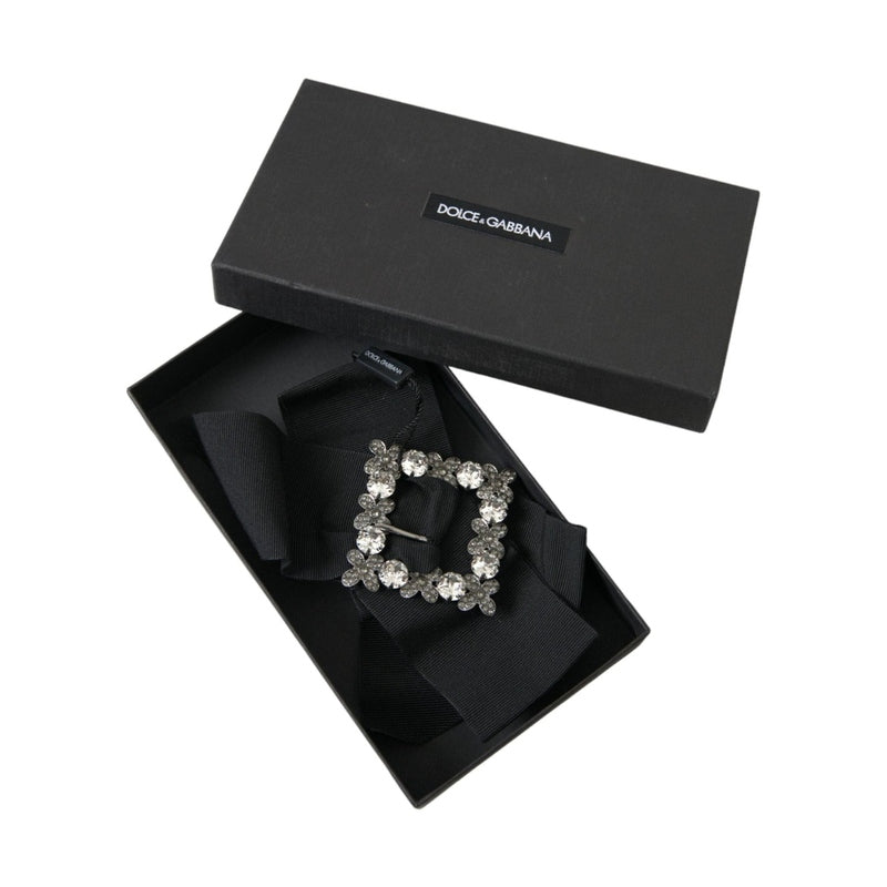 Dolce & Gabbana Black Swarovski Crystal Embellished Hair Clip