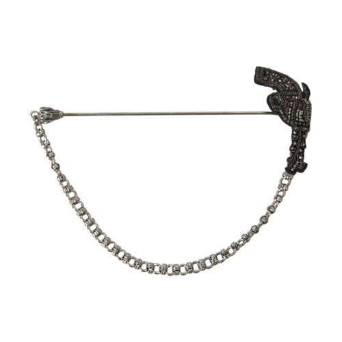 Dolce & Gabbana Brass Copper Silk Revolver Gun Men Brooch Lapel Pin