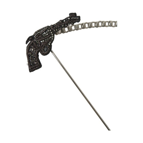Dolce & Gabbana Brass Copper Silk Revolver Gun Men Brooch Lapel Pin