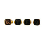 Dolce & Gabbana Gold Brass KING Enamel Set of 4 Ring