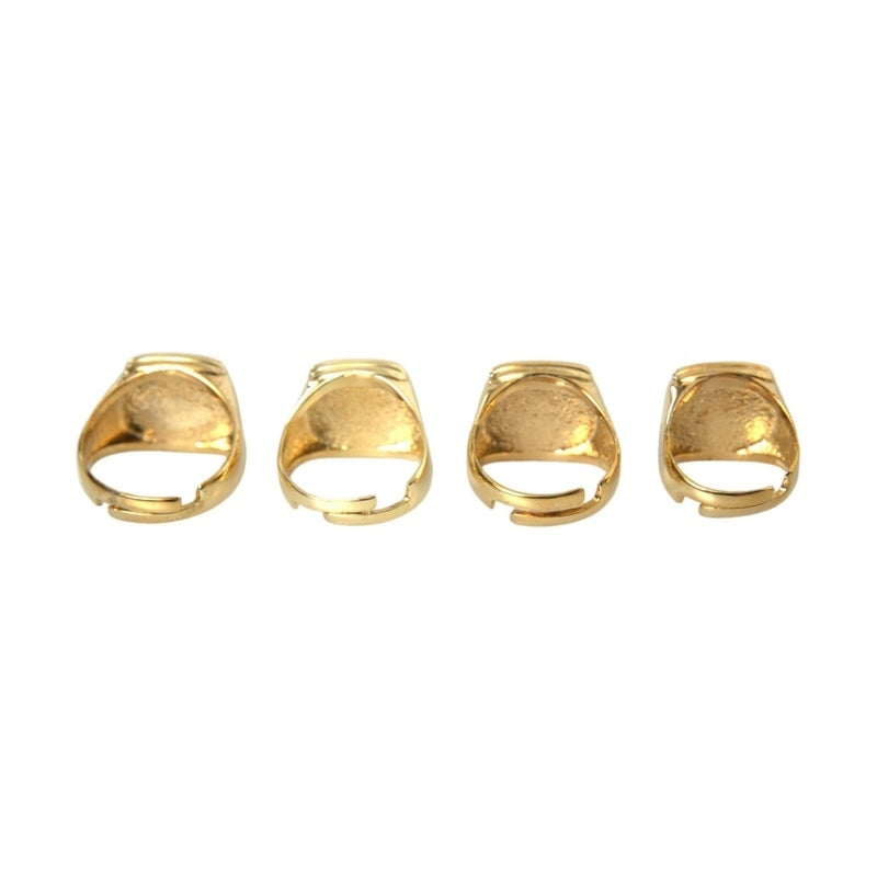 Dolce & Gabbana Gold Brass KING Enamel Set of 4 Ring