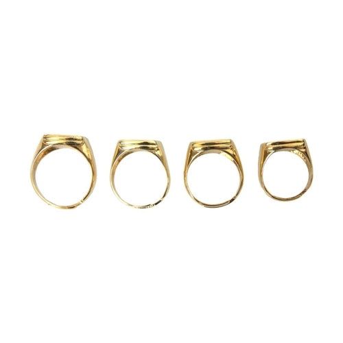 Dolce & Gabbana Gold Brass KING Enamel Set of 4 Ring