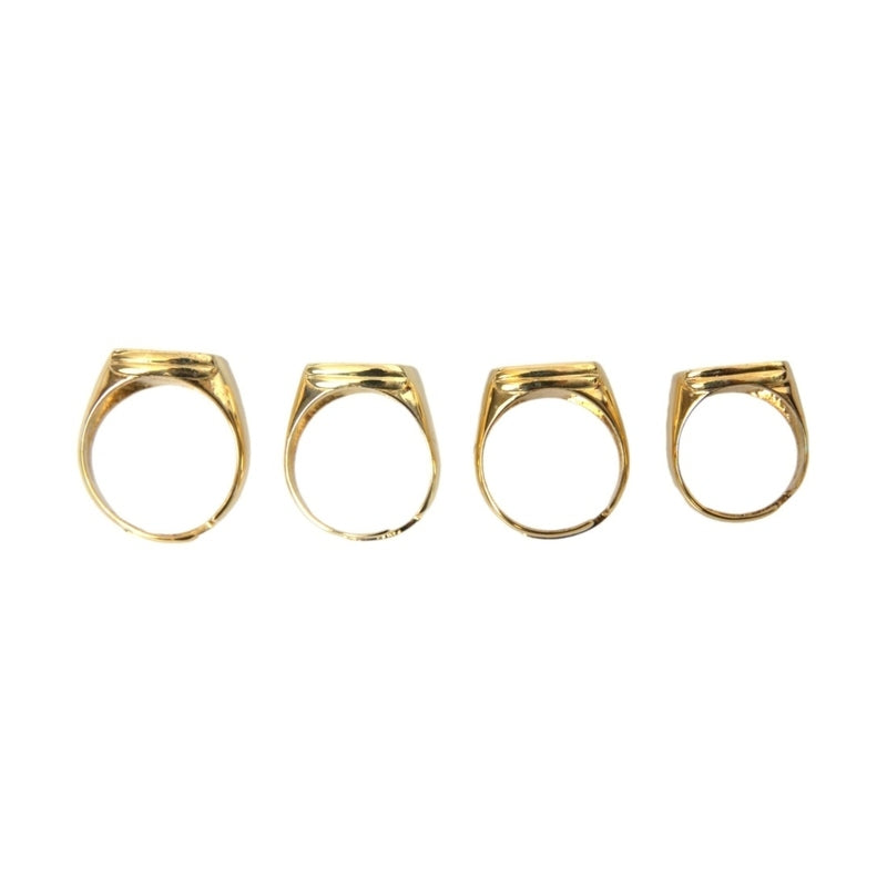 Dolce & Gabbana Gold Brass KING Enamel Set of 4 Ring