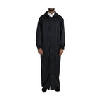 Dolce & Gabbana Black Polyester Hooded Long Windbreaker Jacket