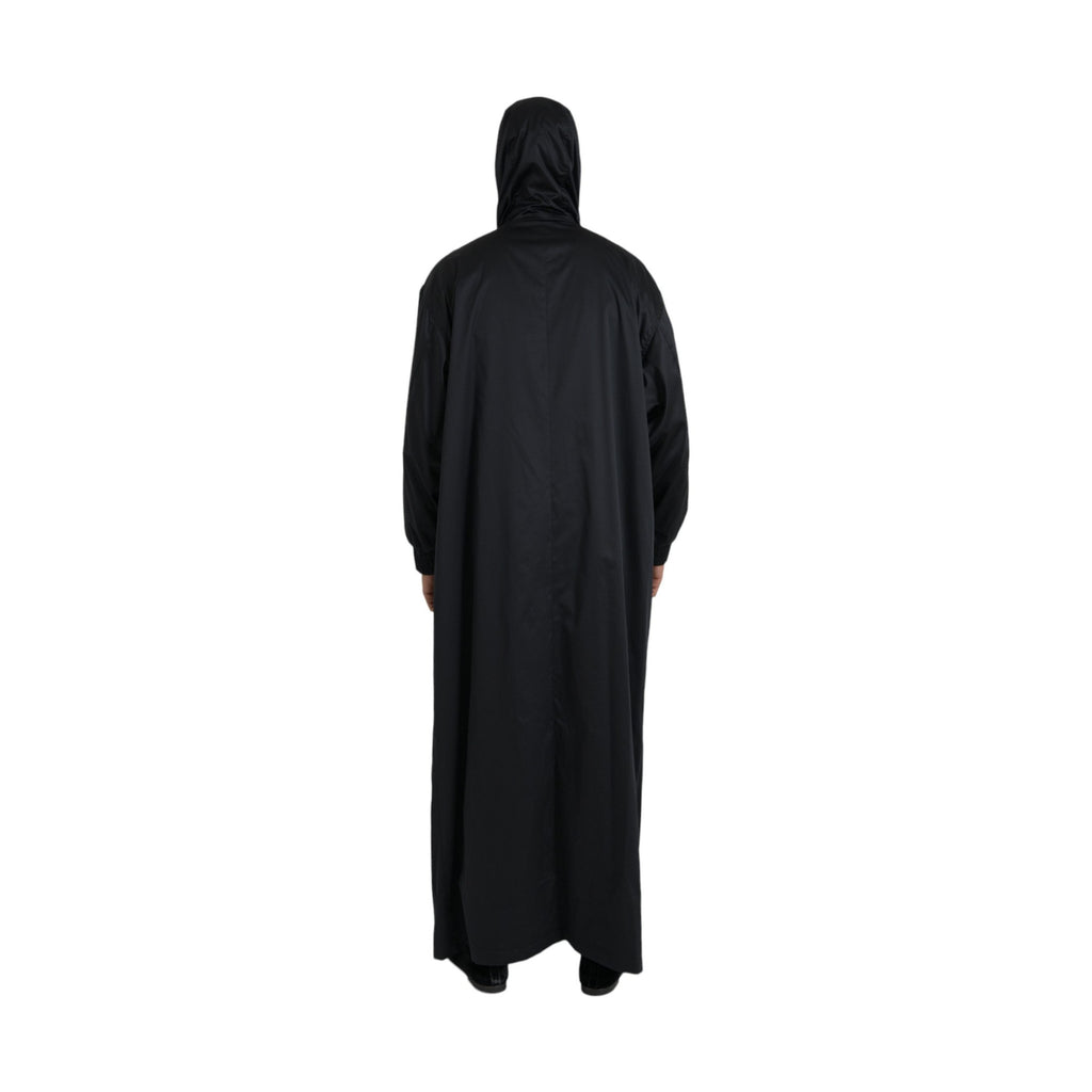 Dolce & Gabbana Black Polyester Hooded Long Windbreaker Jacket